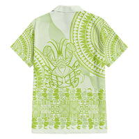 Lime Green Niue Language Week Hawaiian Shirt The Rock Coconut Crab - Siapo Pattern LT14 - Polynesian Pride