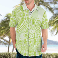 Lime Green Niue Language Week Hawaiian Shirt The Rock Coconut Crab - Siapo Pattern LT14 - Polynesian Pride