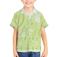Lime Green Niue Language Week Hawaiian Shirt The Rock Coconut Crab - Siapo Pattern LT14 - Polynesian Pride