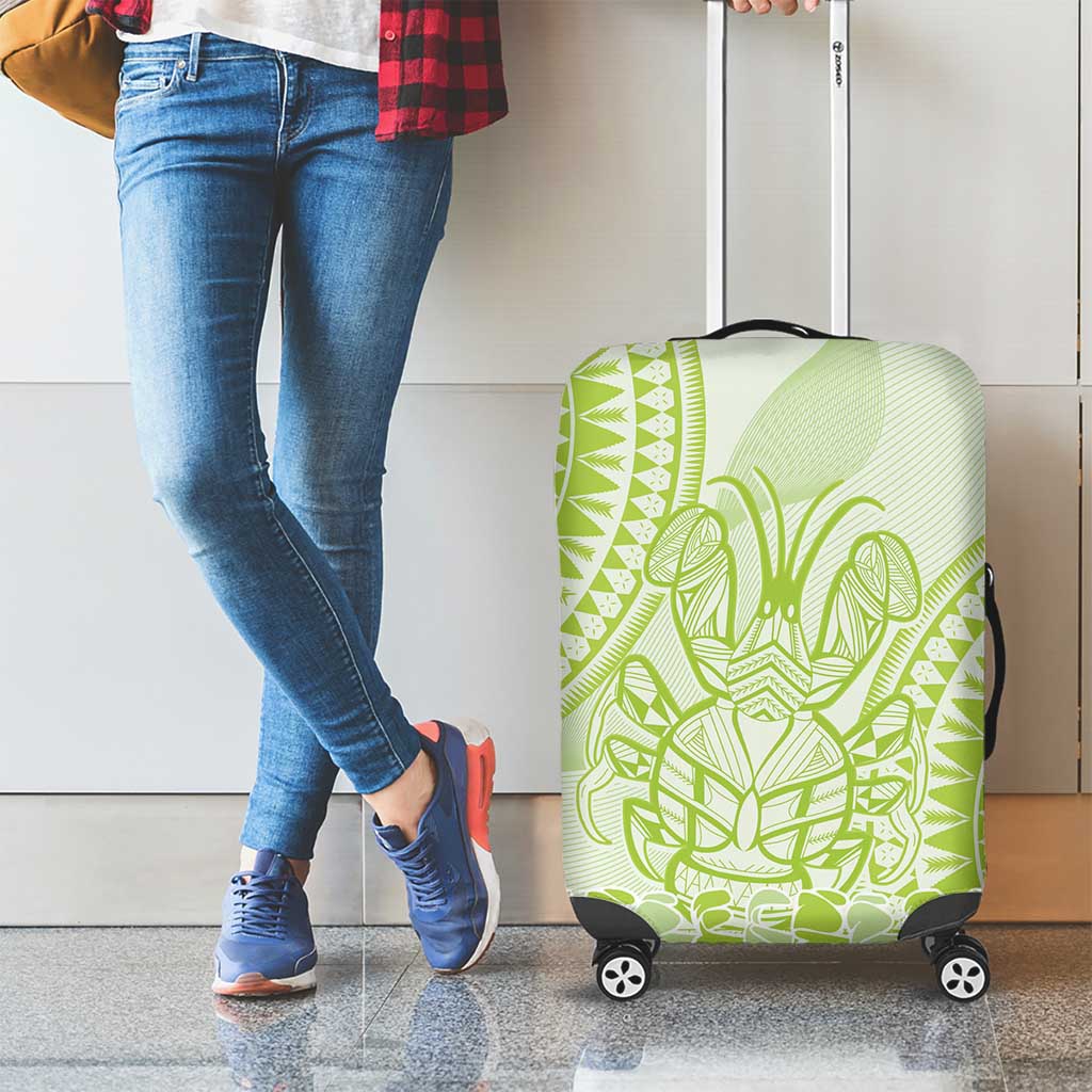 Lime Green Niue Language Week Luggage Cover The Rock Coconut Crab - Siapo Pattern