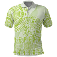 Lime Green Niue Language Week Polo Shirt The Rock Coconut Crab - Siapo Pattern LT14 Lime Green - Polynesian Pride