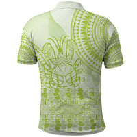 Lime Green Niue Language Week Polo Shirt The Rock Coconut Crab - Siapo Pattern LT14 - Polynesian Pride