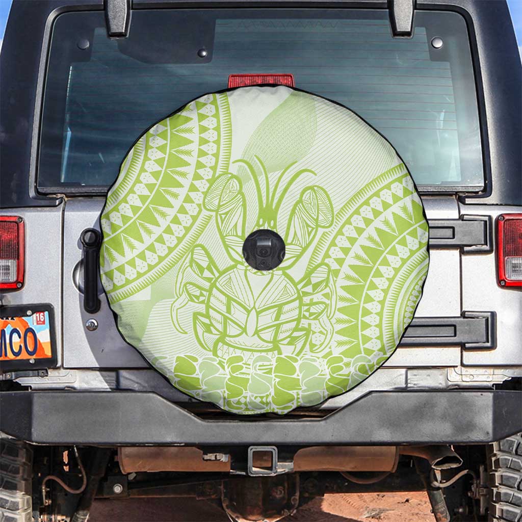 Lime Green Niue Language Week Spare Tire Cover The Rock Coconut Crab - Siapo Pattern LT14 Lime Green - Polynesian Pride