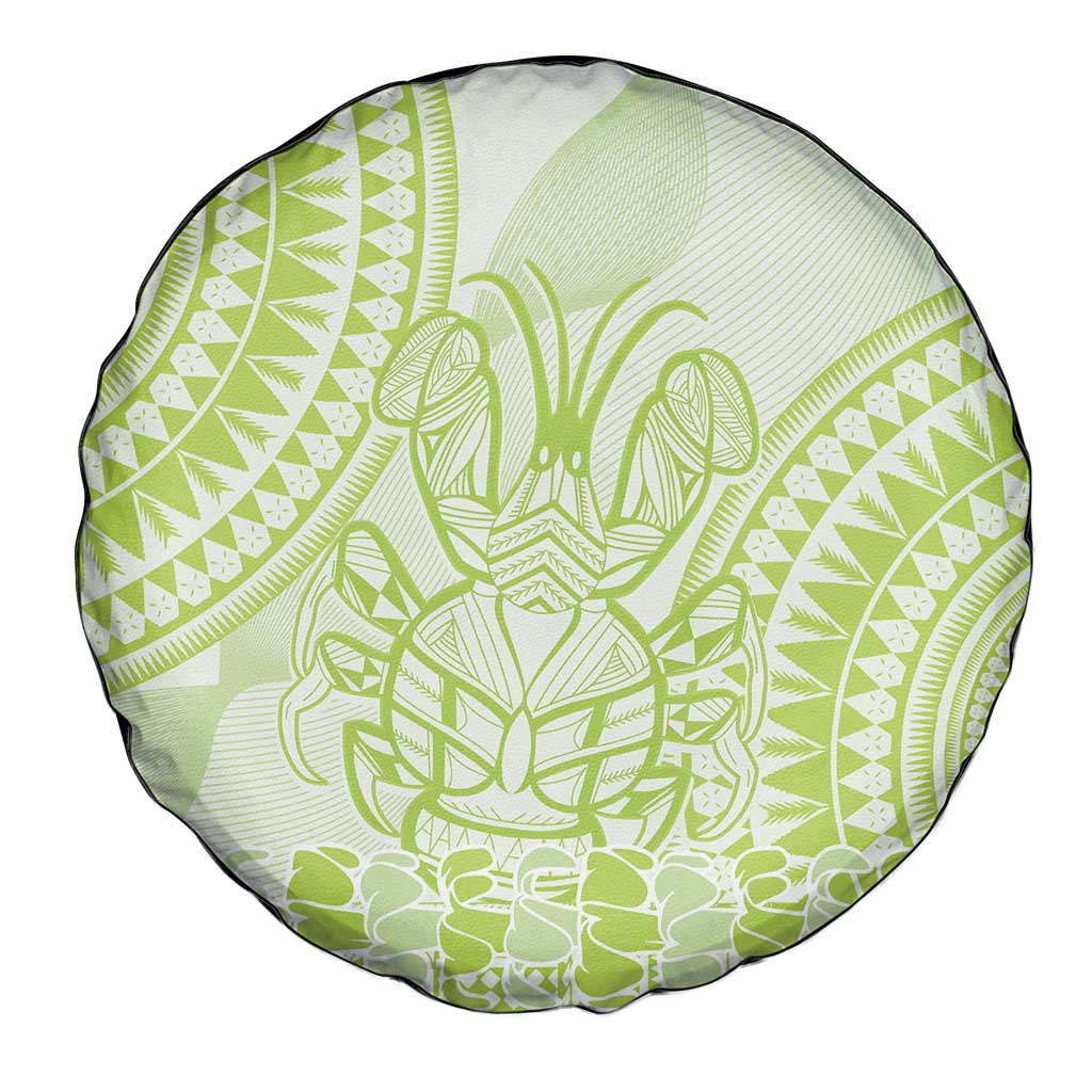 Lime Green Niue Language Week Spare Tire Cover The Rock Coconut Crab - Siapo Pattern LT14 - Polynesian Pride