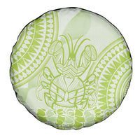 Lime Green Niue Language Week Spare Tire Cover The Rock Coconut Crab - Siapo Pattern LT14 - Polynesian Pride