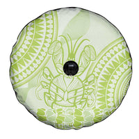 Lime Green Niue Language Week Spare Tire Cover The Rock Coconut Crab - Siapo Pattern LT14 - Polynesian Pride
