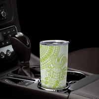 Lime Green Niue Language Week Tumbler Cup The Rock Coconut Crab - Siapo Pattern LT14 - Polynesian Pride