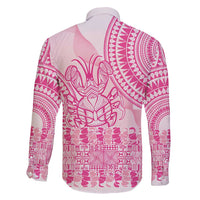Pink Niue Language Week Family Matching Off Shoulder Short Dress and Hawaiian Shirt The Rock Coconut Crab - Siapo Pattern LT14 - Polynesian Pride