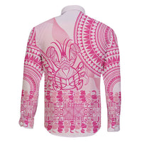 Pink Niue Language Week Family Matching Short Sleeve Bodycon Dress and Hawaiian Shirt The Rock Coconut Crab - Siapo Pattern LT14 - Polynesian Pride