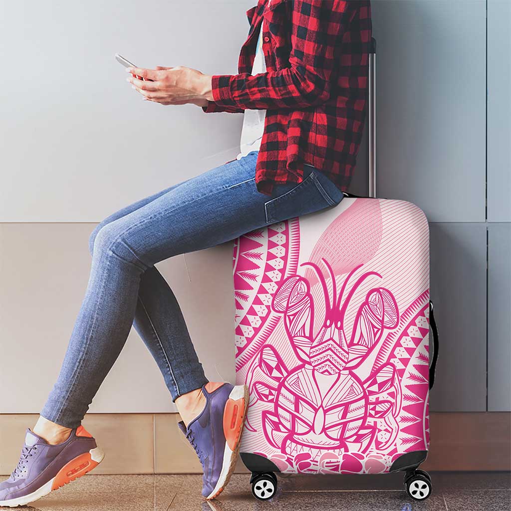 Pink Niue Language Week Luggage Cover The Rock Coconut Crab - Siapo Pattern LT14 - Polynesian Pride