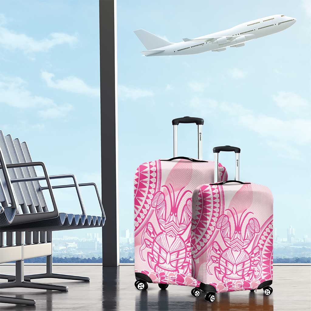 Pink Niue Language Week Luggage Cover The Rock Coconut Crab - Siapo Pattern LT14 - Polynesian Pride
