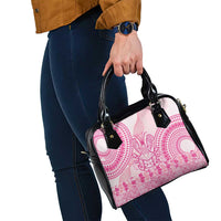 Pink Niue Language Week Shoulder Handbag The Rock Coconut Crab - Siapo Pattern