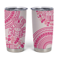 Pink Niue Language Week Tumbler Cup The Rock Coconut Crab - Siapo Pattern LT14 Pink - Polynesian Pride
