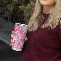 Pink Niue Language Week Tumbler Cup The Rock Coconut Crab - Siapo Pattern LT14 - Polynesian Pride