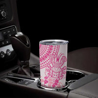 Pink Niue Language Week Tumbler Cup The Rock Coconut Crab - Siapo Pattern LT14 - Polynesian Pride