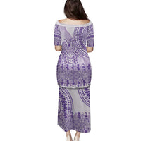 Purple Niue Language Week Family Matching Puletasi and Hawaiian Shirt The Rock Coconut Crab - Siapo Pattern LT14 - Polynesian Pride