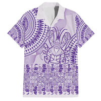Purple Niue Language Week Hawaiian Shirt The Rock Coconut Crab - Siapo Pattern LT14 Purple - Polynesian Pride