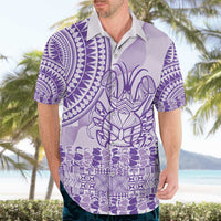 Purple Niue Language Week Hawaiian Shirt The Rock Coconut Crab - Siapo Pattern LT14 - Polynesian Pride