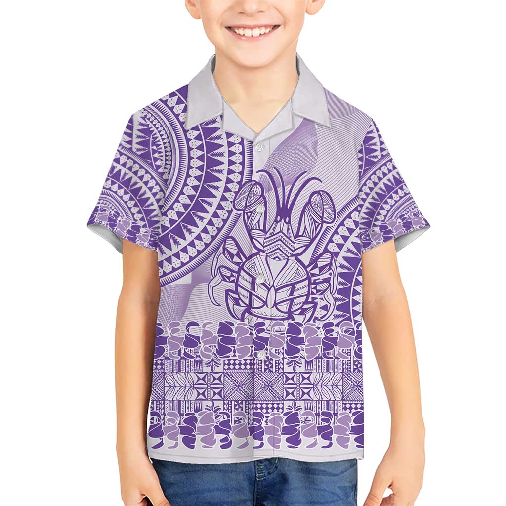 Purple Niue Language Week Hawaiian Shirt The Rock Coconut Crab - Siapo Pattern LT14 - Polynesian Pride