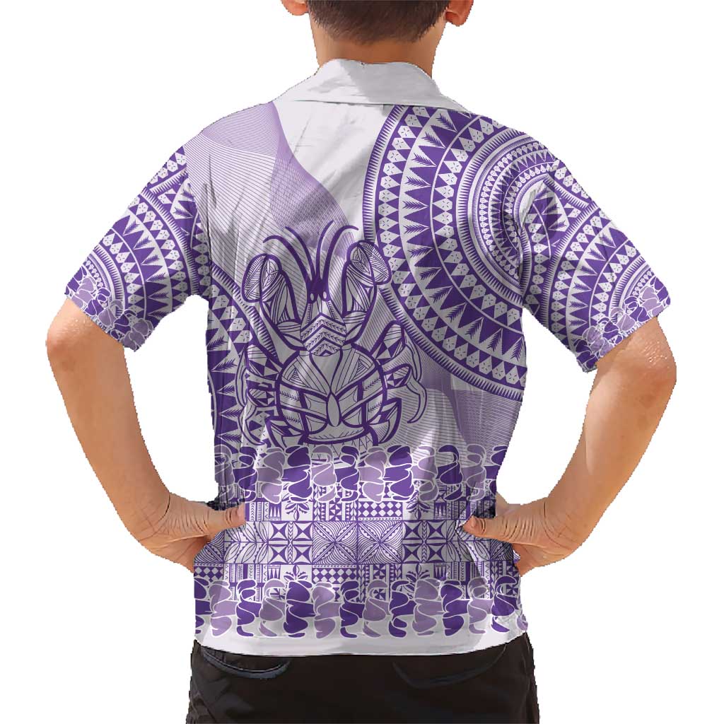 Purple Niue Language Week Hawaiian Shirt The Rock Coconut Crab - Siapo Pattern LT14 - Polynesian Pride