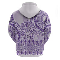 Purple Niue Language Week Hoodie The Rock Coconut Crab - Siapo Pattern LT14 - Polynesian Pride