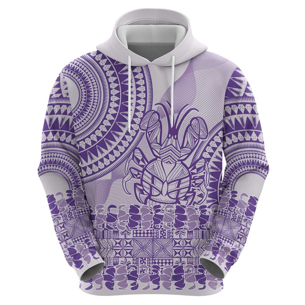 Purple Niue Language Week Hoodie The Rock Coconut Crab - Siapo Pattern LT14 - Polynesian Pride