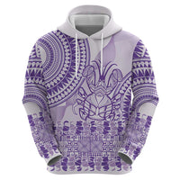 Purple Niue Language Week Hoodie The Rock Coconut Crab - Siapo Pattern LT14 - Polynesian Pride