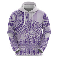 Purple Niue Language Week Hoodie The Rock Coconut Crab - Siapo Pattern LT14 - Polynesian Pride