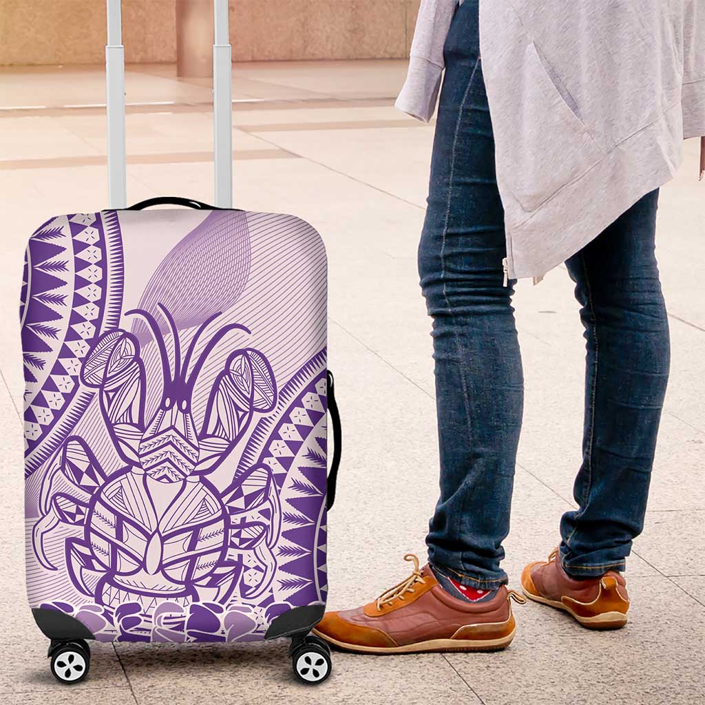 Purple Niue Language Week Luggage Cover The Rock Coconut Crab - Siapo Pattern LT14 Purple - Polynesian Pride
