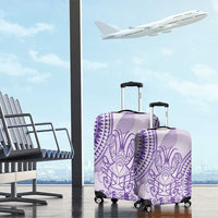 Purple Niue Language Week Luggage Cover The Rock Coconut Crab - Siapo Pattern LT14 - Polynesian Pride