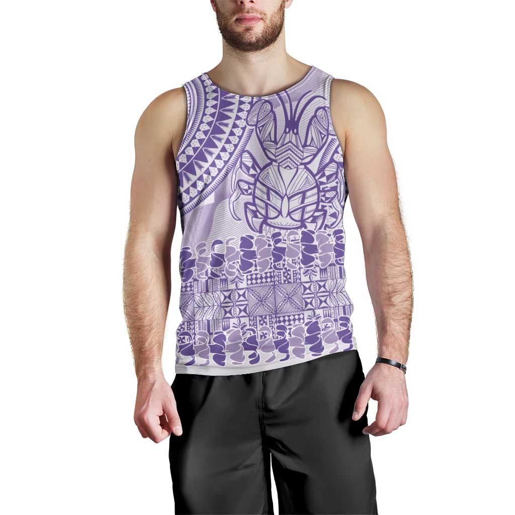 Purple Niue Language Week Men Tank Top The Rock Coconut Crab - Siapo Pattern LT14 - Polynesian Pride