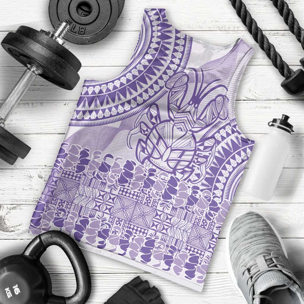Purple Niue Language Week Men Tank Top The Rock Coconut Crab - Siapo Pattern LT14 - Polynesian Pride