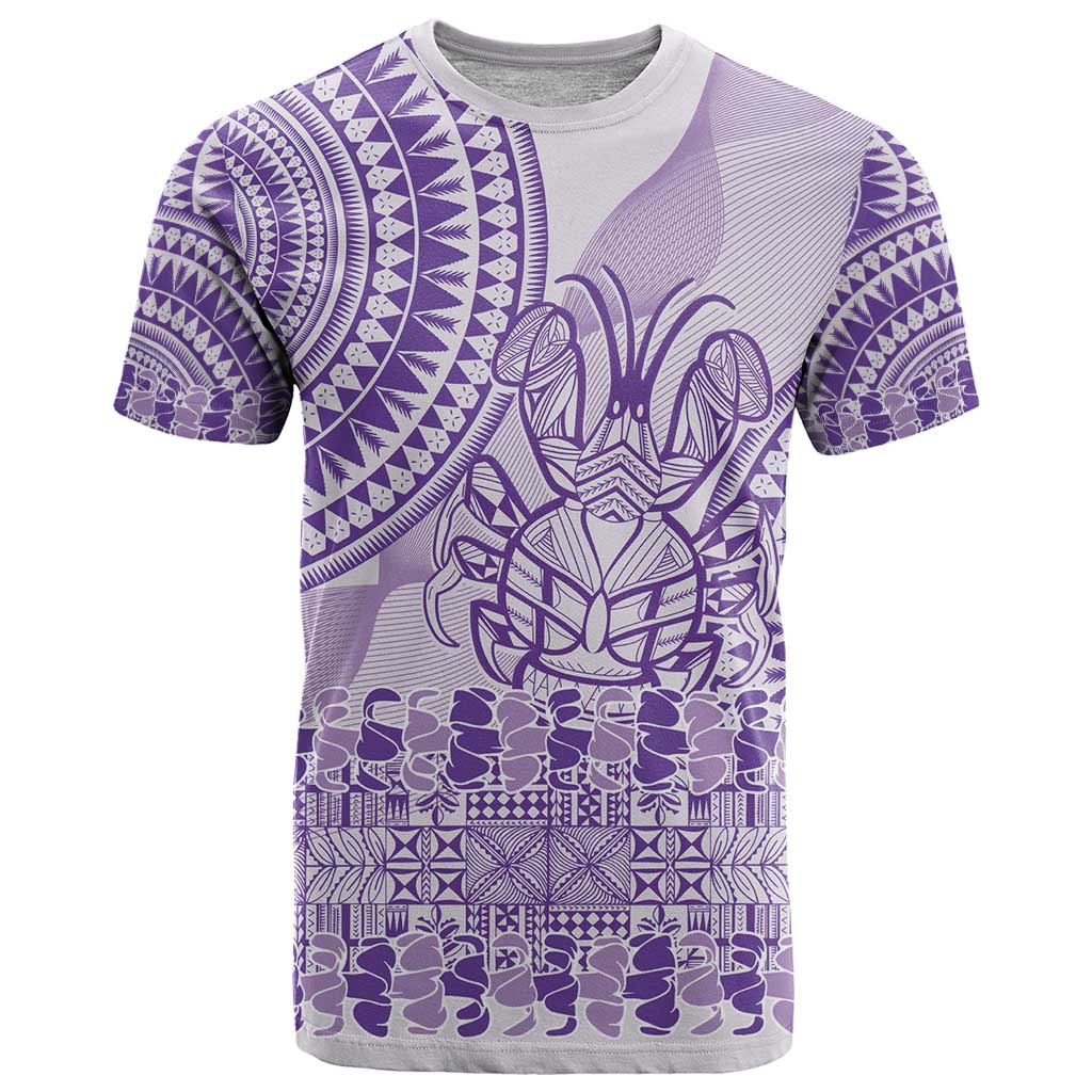 Purple Niue Language Week T Shirt The Rock Coconut Crab - Siapo Pattern LT14 Purple - Polynesian Pride