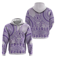 Purple Niue Language Week Zip Hoodie The Rock Coconut Crab - Siapo Pattern LT14 - Polynesian Pride
