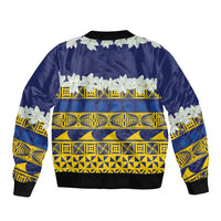 Tokelau Language Week Bomber Jacket Tokelauan Tuluma With Gardenia Thunbergia