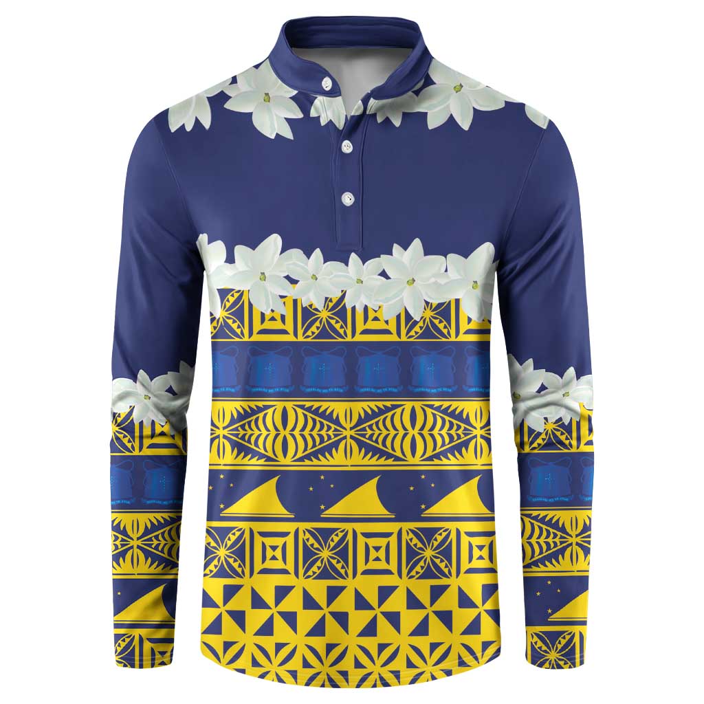 Tokelau Language Week Button Sweatshirt Tokelauan Tuluma With Gardenia Thunbergia