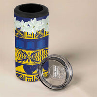 Tokelau Language Week 4 in 1 Can Cooler Tumbler Tokelauan Tuluma With Gardenia Thunbergia LT14 - Polynesian Pride