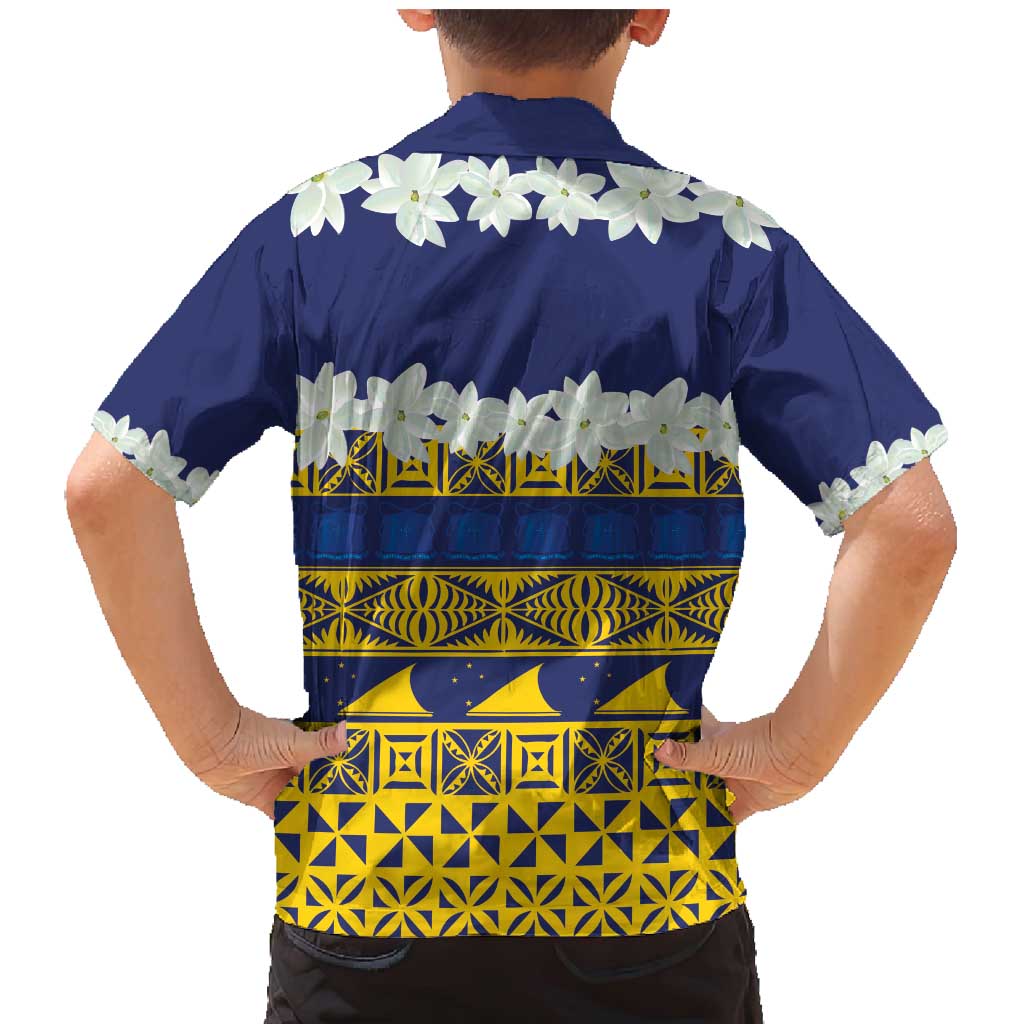Tokelau Language Week Family Matching Mermaid Dress and Hawaiian Shirt Tokelauan Tuluma With Gardenia Thunbergia LT14 - Polynesian Pride