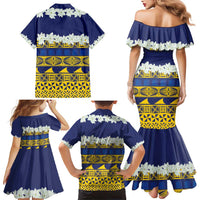 Tokelau Language Week Family Matching Mermaid Dress and Hawaiian Shirt Tokelauan Tuluma With Gardenia Thunbergia LT14 - Polynesian Pride