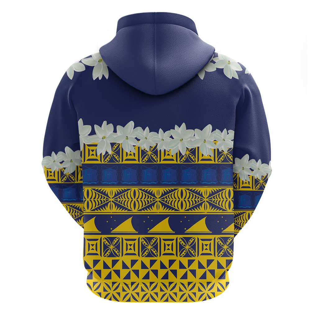 Tokelau Language Week Hoodie Tokelauan Tuluma With Gardenia Thunbergia LT14 - Polynesian Pride