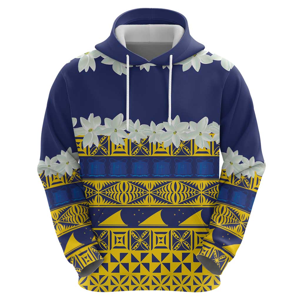Tokelau Language Week Hoodie Tokelauan Tuluma With Gardenia Thunbergia LT14 - Polynesian Pride