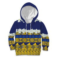 Tokelau Language Week Kid Hoodie Tokelauan Tuluma With Gardenia Thunbergia LT14 Hoodie Blue - Polynesian Pride
