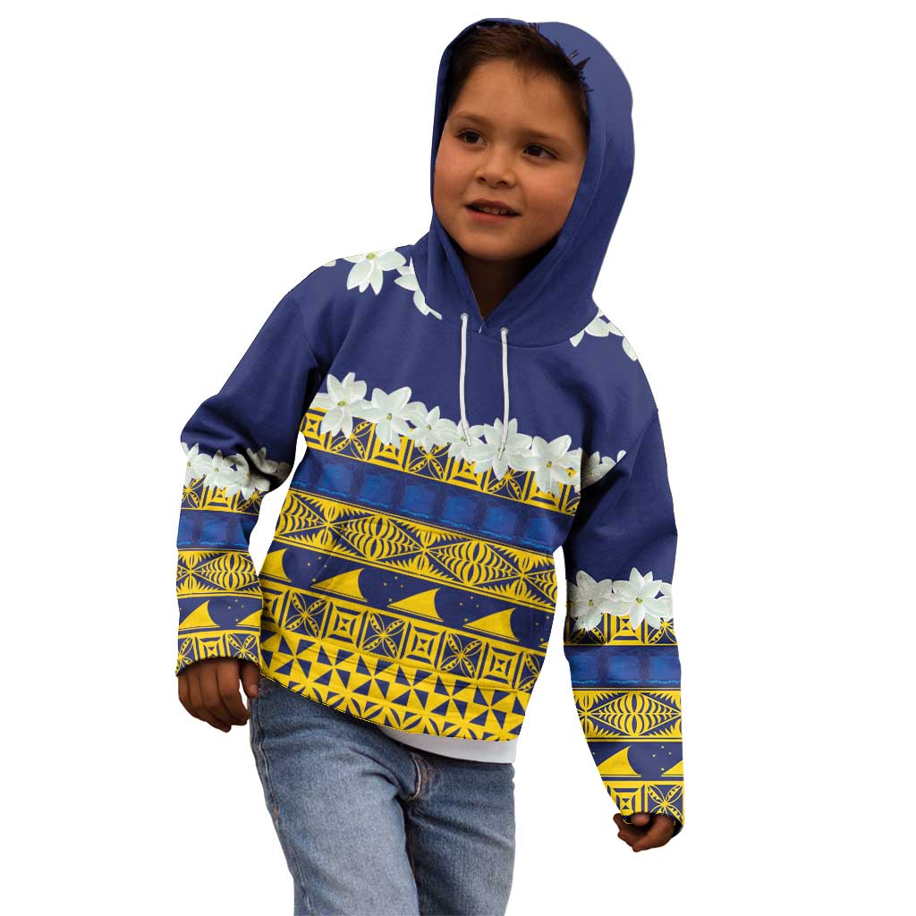 Tokelau Language Week Kid Hoodie Tokelauan Tuluma With Gardenia Thunbergia LT14 - Polynesian Pride