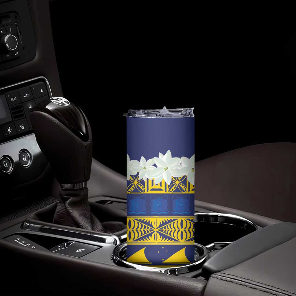 Tokelau Language Week Skinny Tumbler Tokelauan Tuluma With Gardenia Thunbergia LT14 - Polynesian Pride