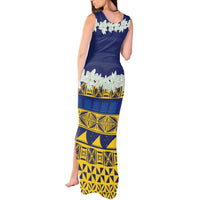Tokelau Language Week Tank Maxi Dress Tokelauan Tuluma With Gardenia Thunbergia LT14 - Polynesian Pride