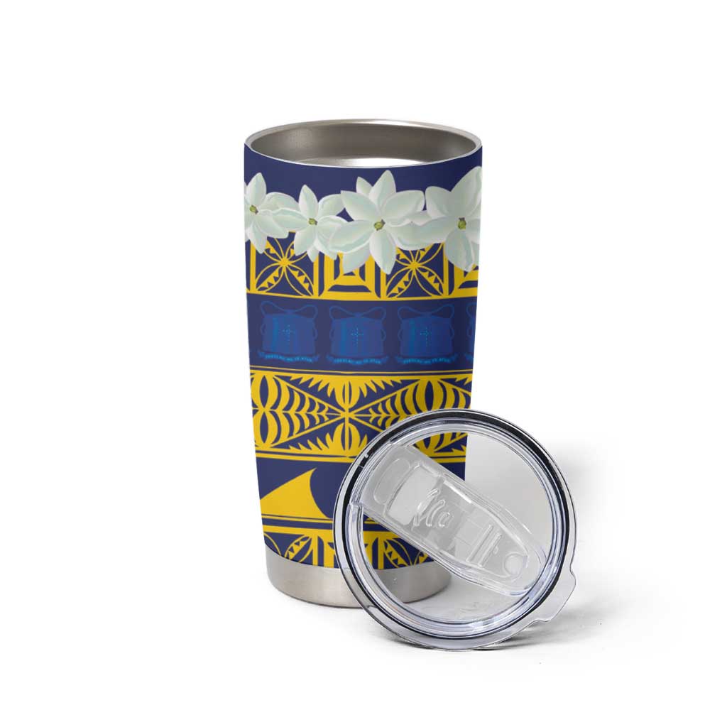 Tokelau Language Week Tumbler Cup Tokelauan Tuluma With Gardenia Thunbergia LT14 - Polynesian Pride