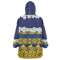 Tokelau Language Week Wearable Blanket Hoodie Tokelauan Tuluma With Gardenia Thunbergia LT14 - Polynesian Pride