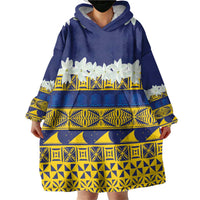 Tokelau Language Week Wearable Blanket Hoodie Tokelauan Tuluma With Gardenia Thunbergia LT14 - Polynesian Pride