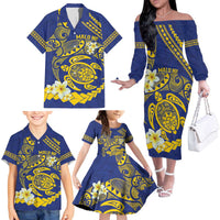 Te Vaiaho o te Gagana Tokelau Family Matching Off The Shoulder Long Sleeve Dress and Hawaiian Shirt Polynesian Turtle - Malo Ni! LT14 - Polynesian Pride