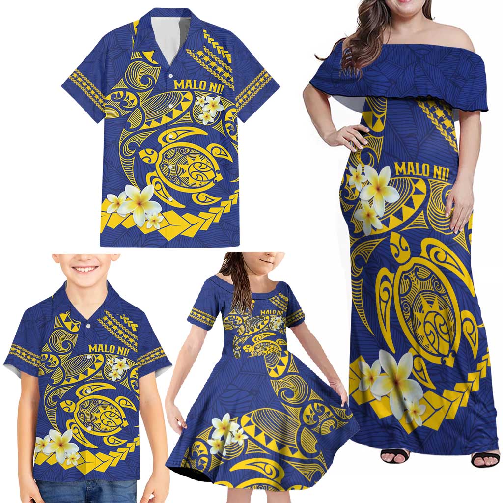 Te Vaiaho o te Gagana Tokelau Family Matching Off Shoulder Maxi Dress and Hawaiian Shirt Polynesian Turtle - Malo Ni! LT14 - Polynesian Pride